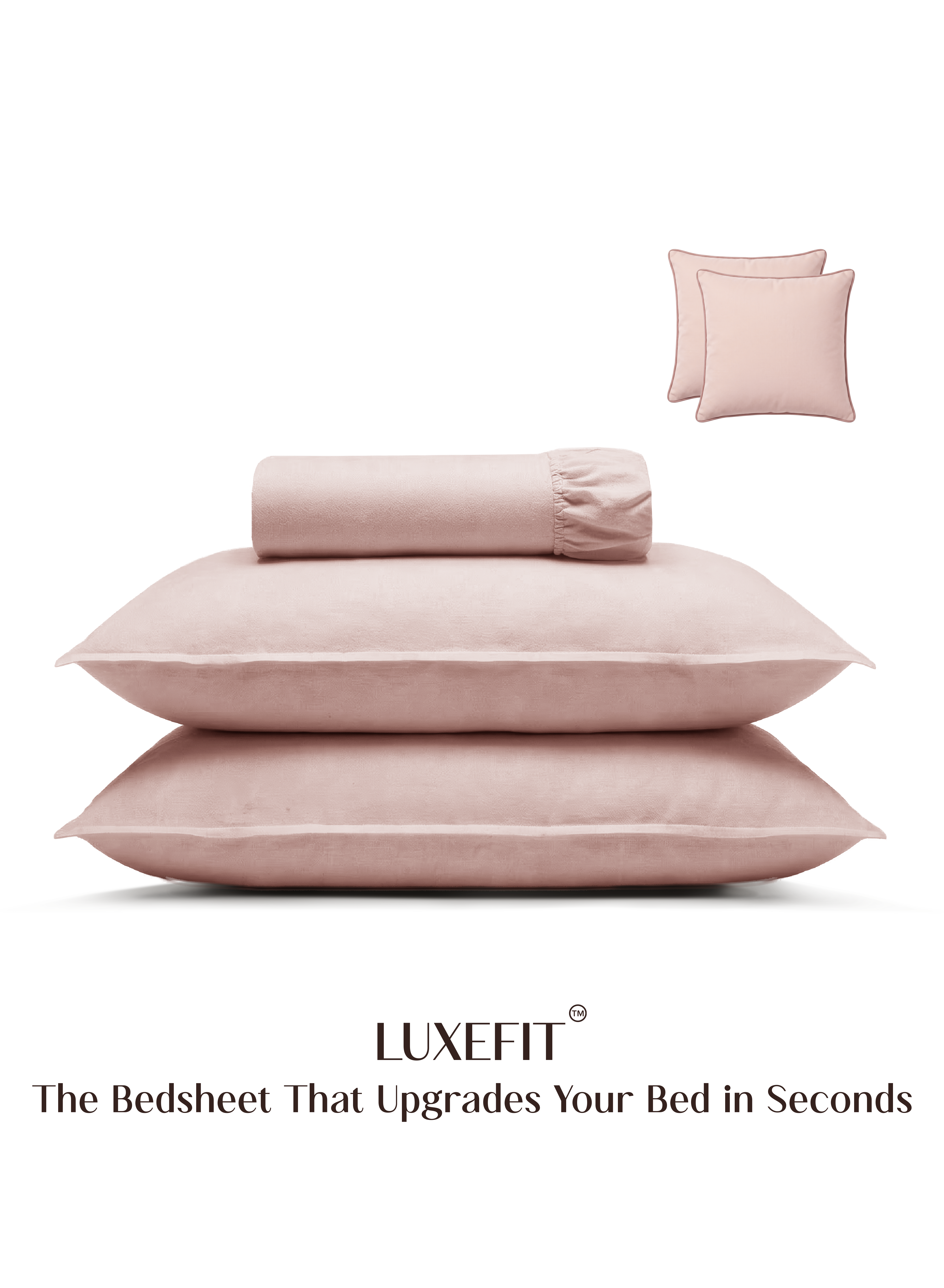 LuxeFit™ Fitted Bedsheet Set | Pearl Blush