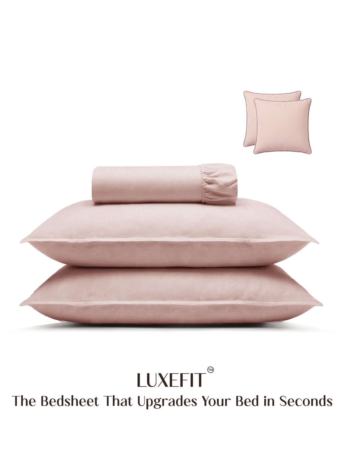 LuxeFit™ Fitted Bedsheet Set | Pearl Blush