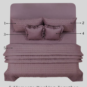 Home Crayons CloudTouch™ 5-Piece AC Comforter Set | 33% Oversized | Includes 2 Pillow & 2 Cushion Covers | Mulberry