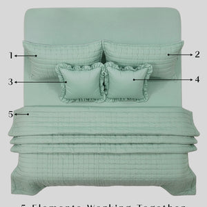 Home Crayons CloudTouch™ 5-Piece AC Comforter Set | 33% Oversized | Includes 2 Pillow & 2 Cushion Covers | Matcha Milk