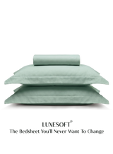 LuxeSoft™ Double Bedsheet Set | Matcha Milk