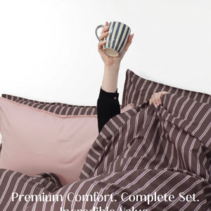 Crayonic™ 8-Piece AC Bedding Set | Signature Designer Bedding for AC Rooms | Merlot