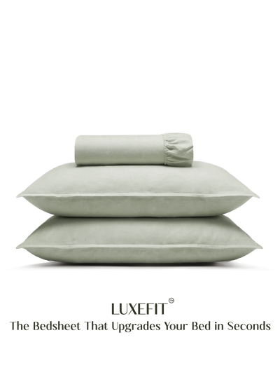 LuxeFit™ Fitted Bedsheet Set | Pastel Pistachio