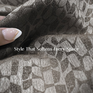 Eudora Jacquard Room Darkening Curtains | Pebble Jacquard Weave | Café Dusk | Set of 2 | Fully Customizable