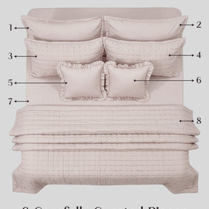 Home Crayons CloudTouch™ 8-Piece AC Bedding Set | Complete Bedroom Upgrade in One Set | Sakura Blush