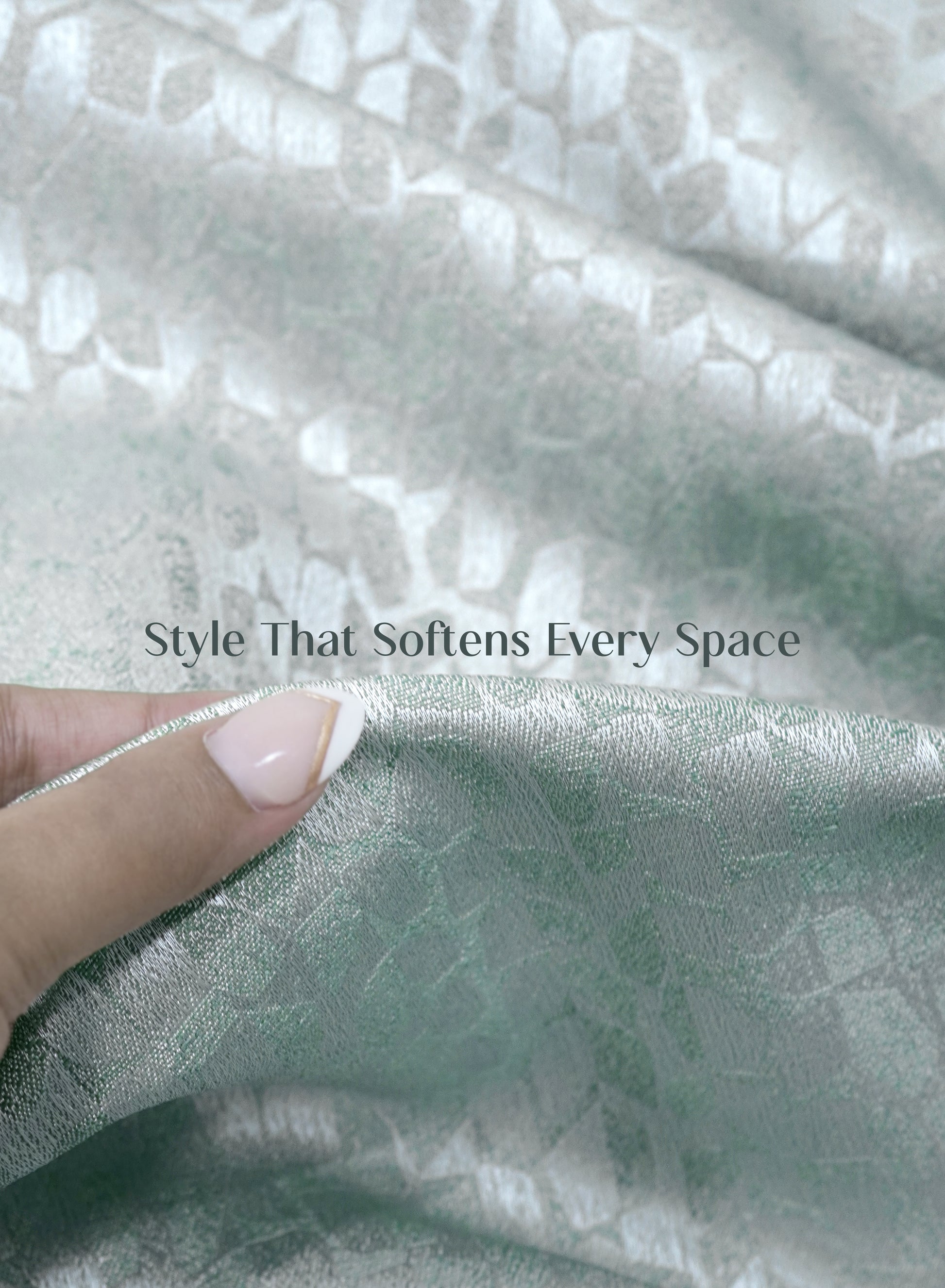 Eudora Jacquard Room Darkening Curtains | Pebble Jacquard Weave | Seafoam Green | Set of 2 | Fully Customizable