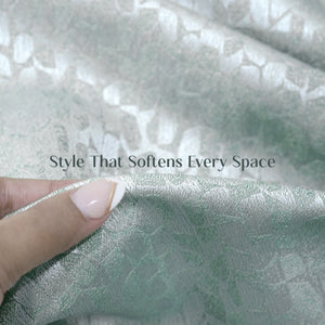 Eudora Jacquard Room Darkening Curtains | Pebble Jacquard Weave | Seafoam Green | Set of 2 | Fully Customizable