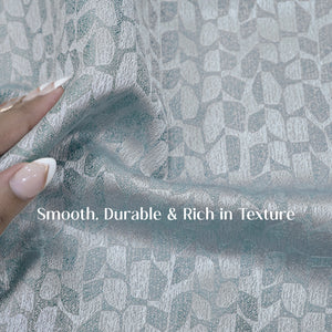Eudora Jacquard Room Darkening Curtains | Pebble Jacquard Weave | Twilight Aqua | Set of 2 | Fully Customizable