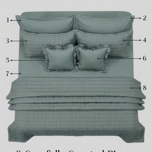 Home Crayons CloudTouch™ 8-Piece AC Bedding Set | Complete Bedroom Upgrade in One Set | Sage Green