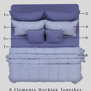 Home Crayons Cocoon 8-Piece AC Bedding Set | Coordinated Comforter, Fitted Sheet & Covers in One Set | Lavender Haze