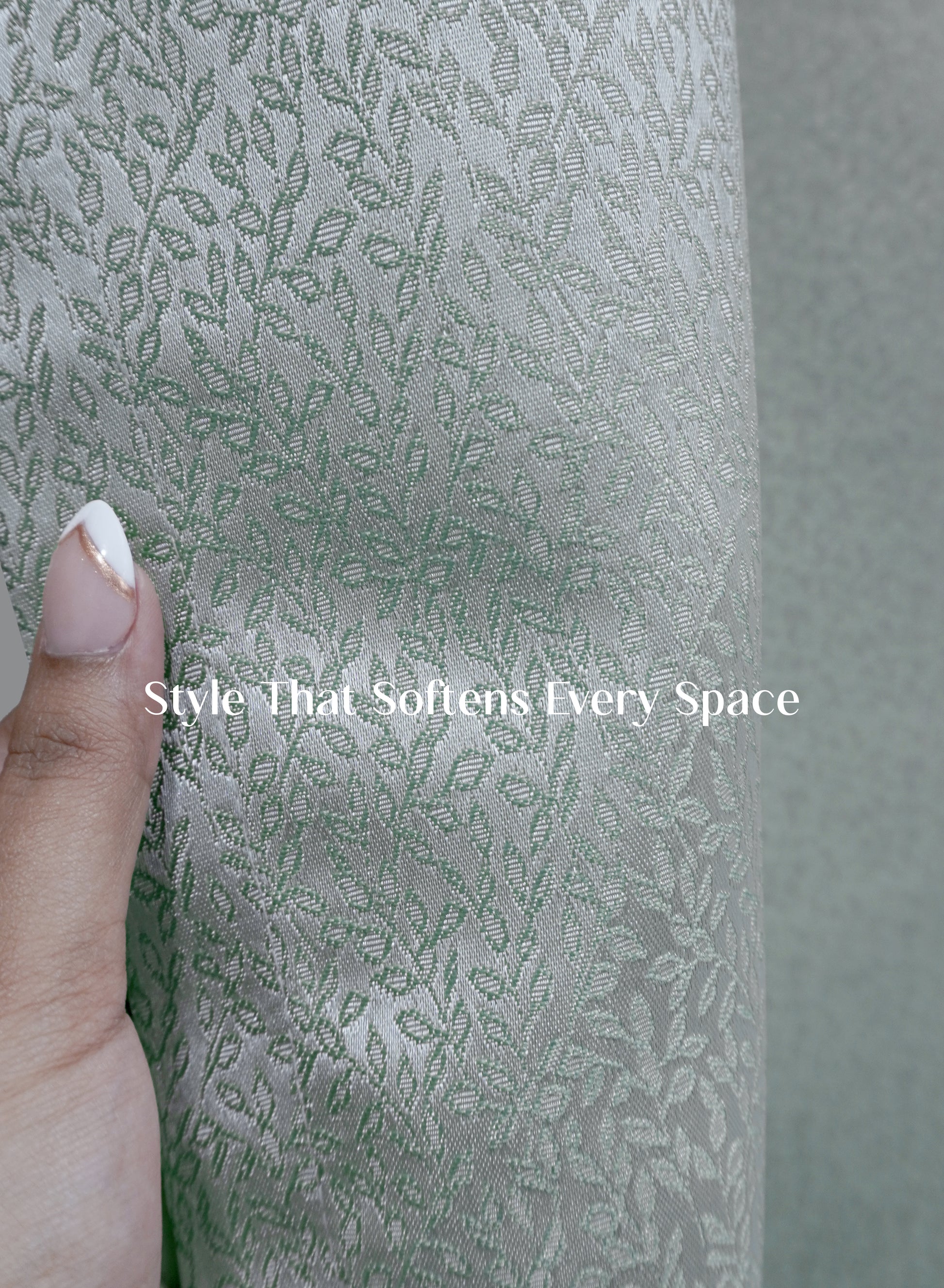 Eudora Jacquard Room Darkening Curtains | European Jacquard Weave | Seafoam Green | Set of 2 | Fully Customizable