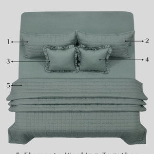 Home Crayons CloudTouch™ 5-Piece AC Comforter Set | 33% Oversized | Includes 2 Pillow & 2 Cushion Covers | Sage Green