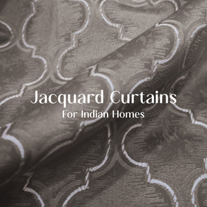 Teramo Jacquard Room Darkening Curtains | Crest Jacquard Weave | Peat Brown | Set of 2 | Fully Customizable