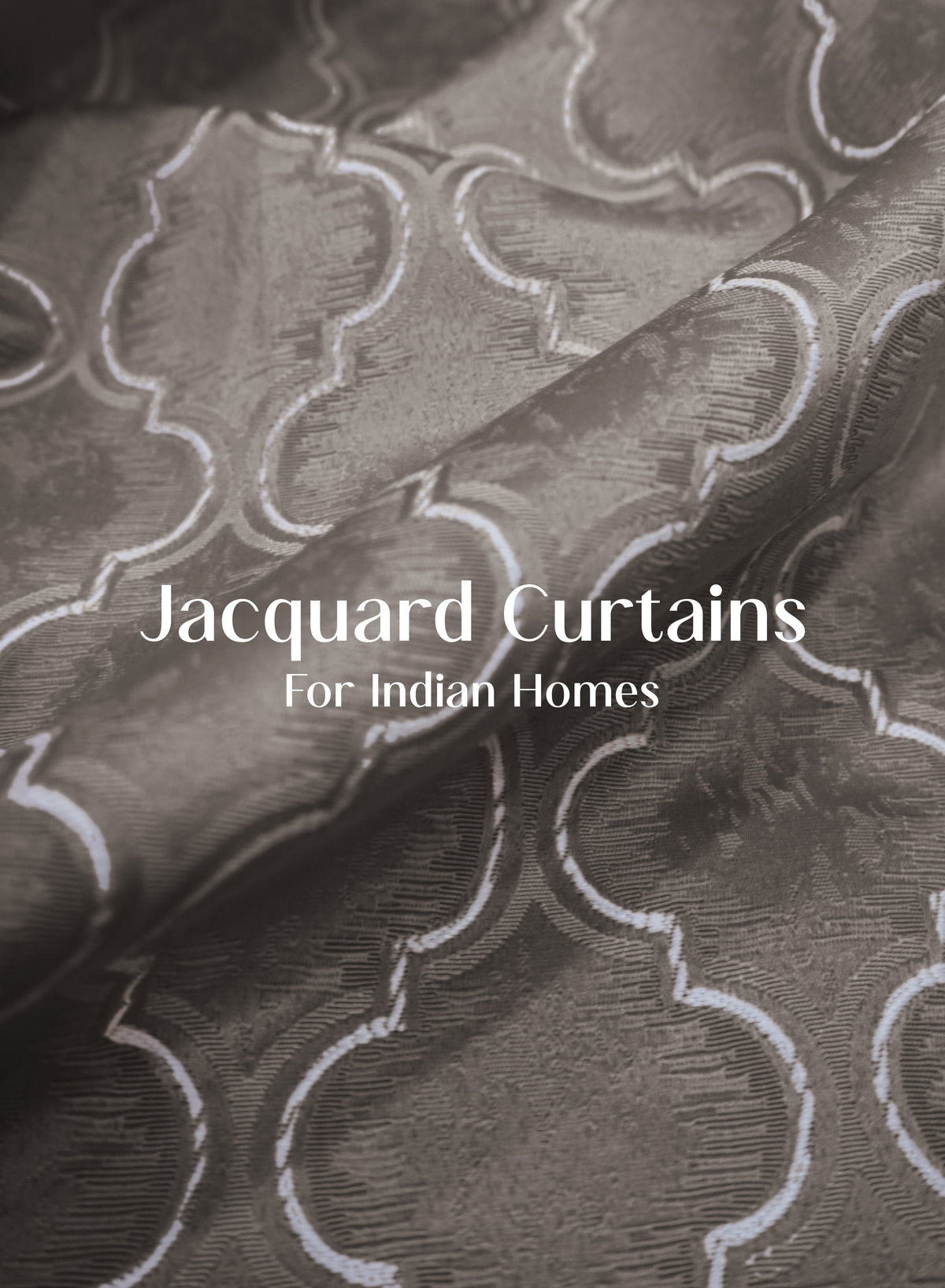 Teramo Jacquard Room Darkening Curtains | Crest Jacquard Weave | Peat Brown | Set of 2 | Fully Customizable