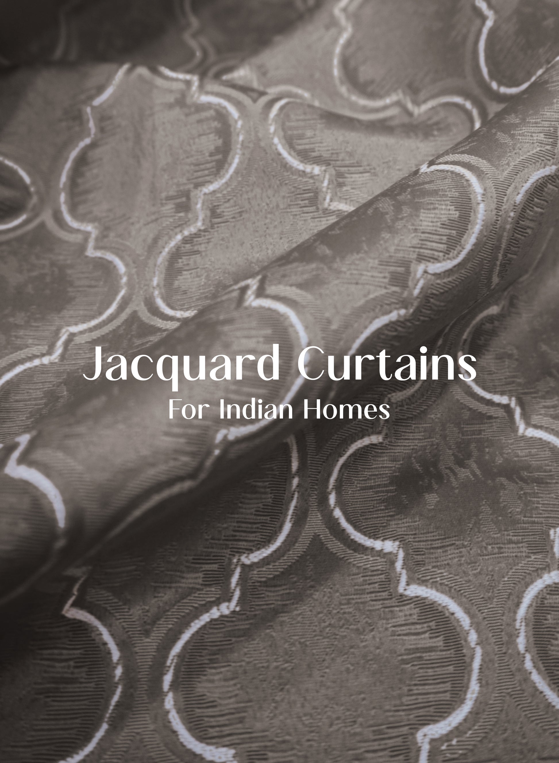 Teramo Jacquard Room Darkening Curtains | Crest Jacquard Weave | Peat Brown | Set of 2 | Fully Customizable