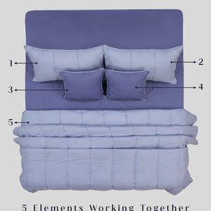 Home Crayons Cocoon AC Comforter Set | 5-Piece Designer Bed Set for Modern Homes | Lavender Haze