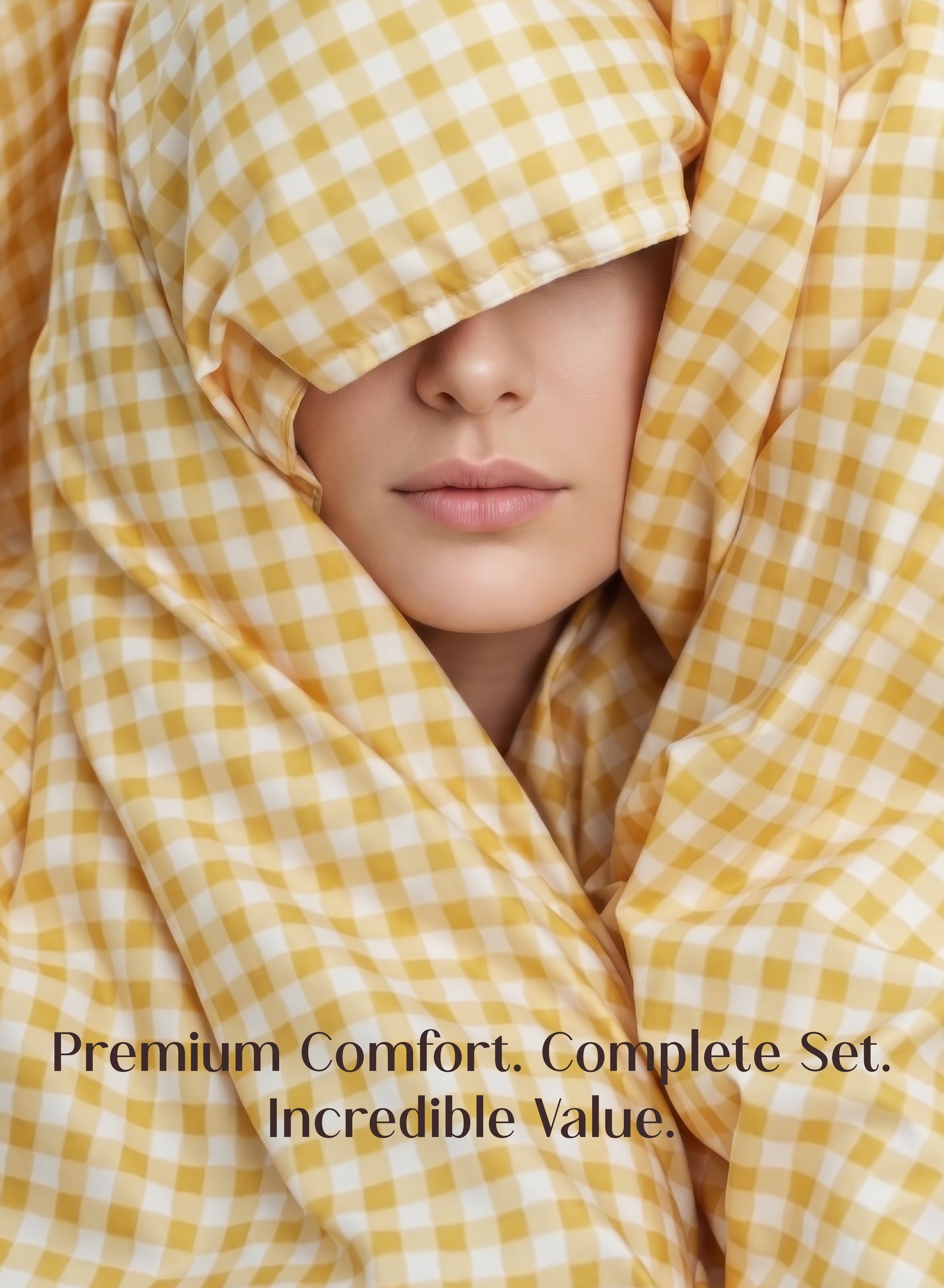 Crayonic™ 5-Piece AC Comforter Set | Signature Designer Comforter Set | Sunlit Gingham