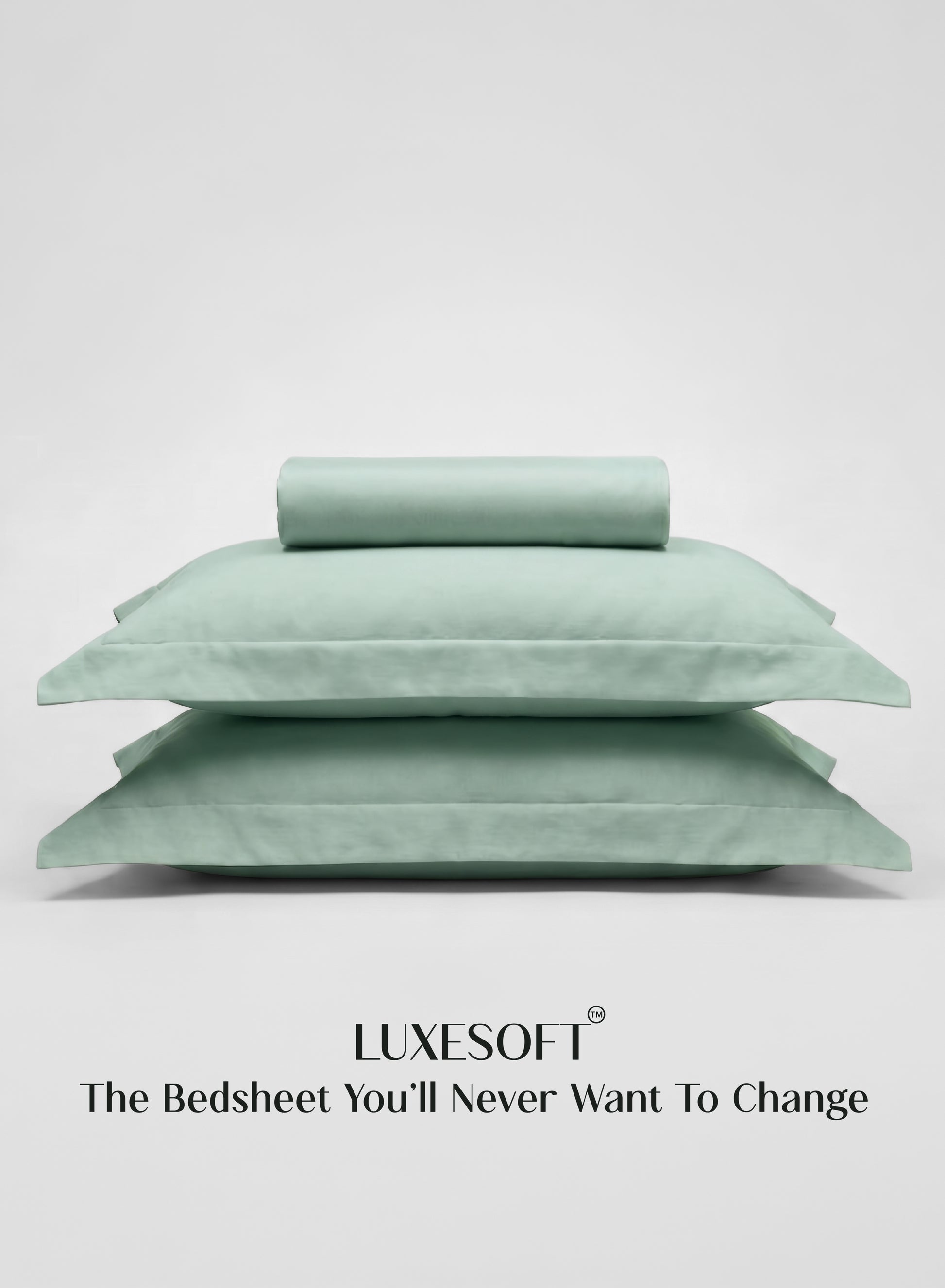 Home Crayons LuxeSoft™ Double Bedsheet Set | Oversized King | Includes 2 Pillow Covers & 2 Cushion Covers | Matcha Milk