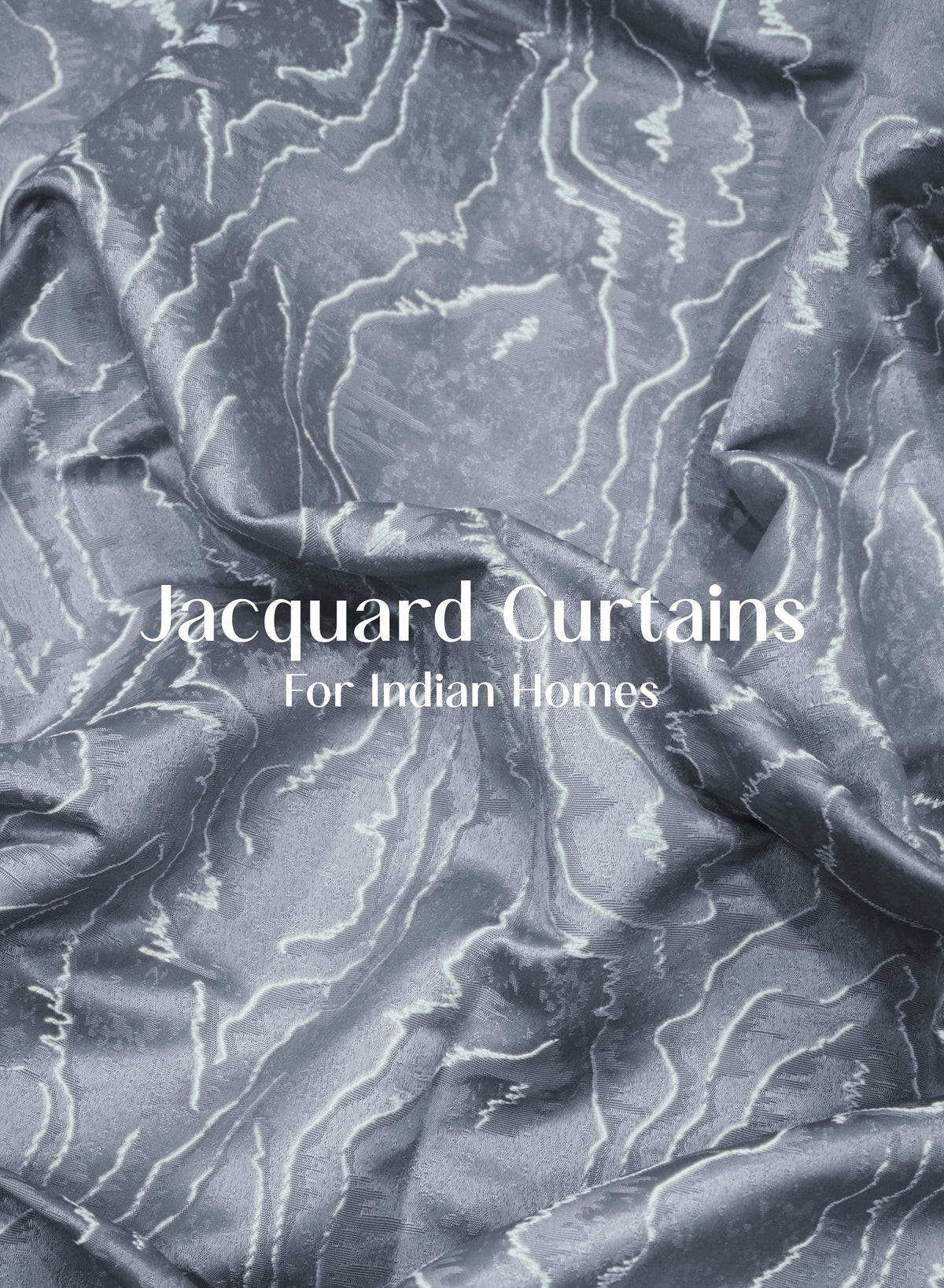Teramo Jacquard Room Darkening Curtains | Drift Jacquard Weave | Abstract Gray | Set of 2 | Fully Customizable
