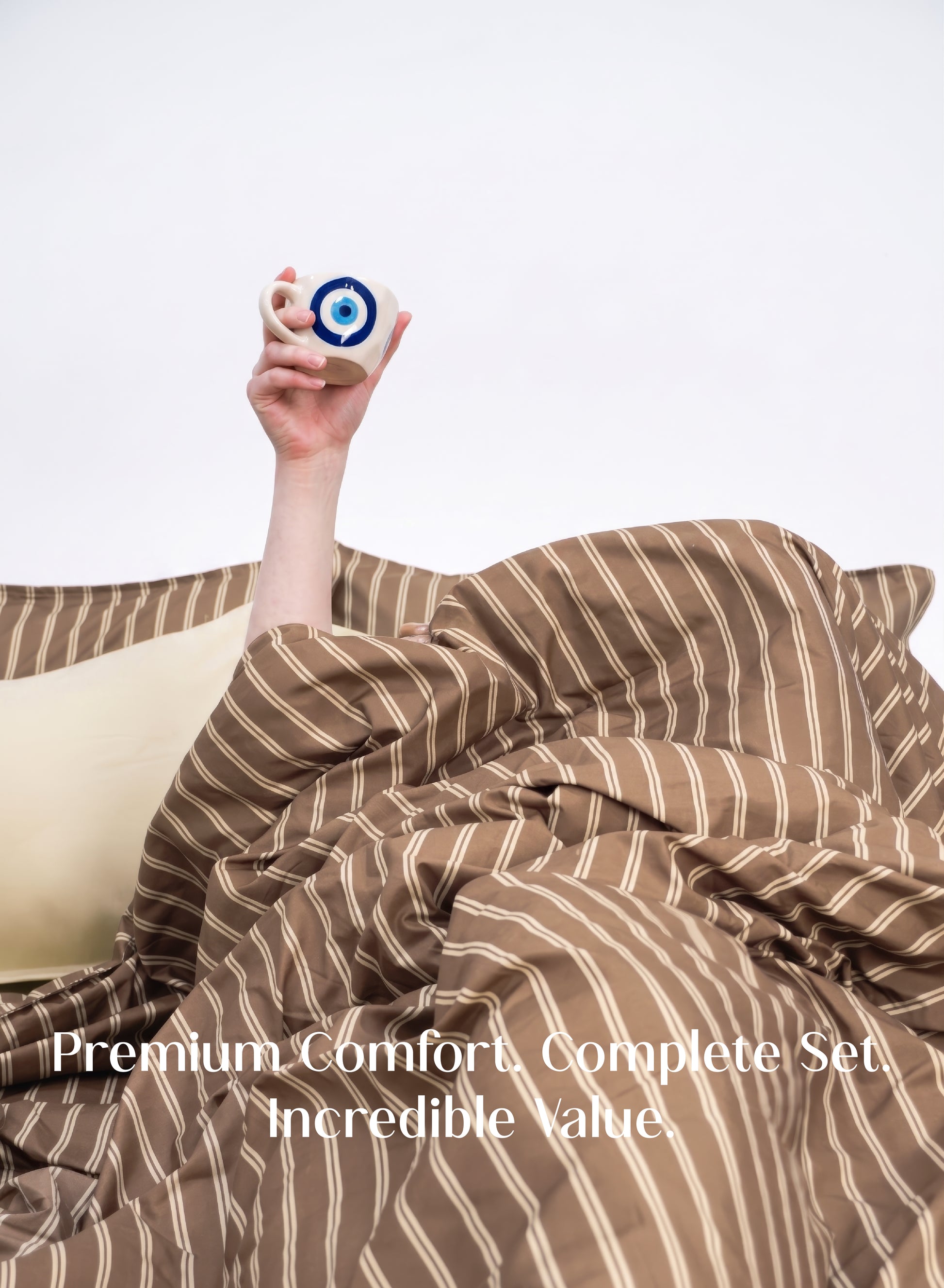 Crayonic™ 5-Piece AC Comforter Set | Signature Designer Comforter Set | Café Mocha