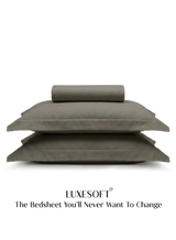 LuxeSoft™ Double Bedsheet Set | Smoked Coffee