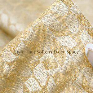 Eudora Jacquard Blackout Curtains | Pebble Jacquard Weave & Total Light Block | Champagne Gold | Set of 2 | Fully Customizable