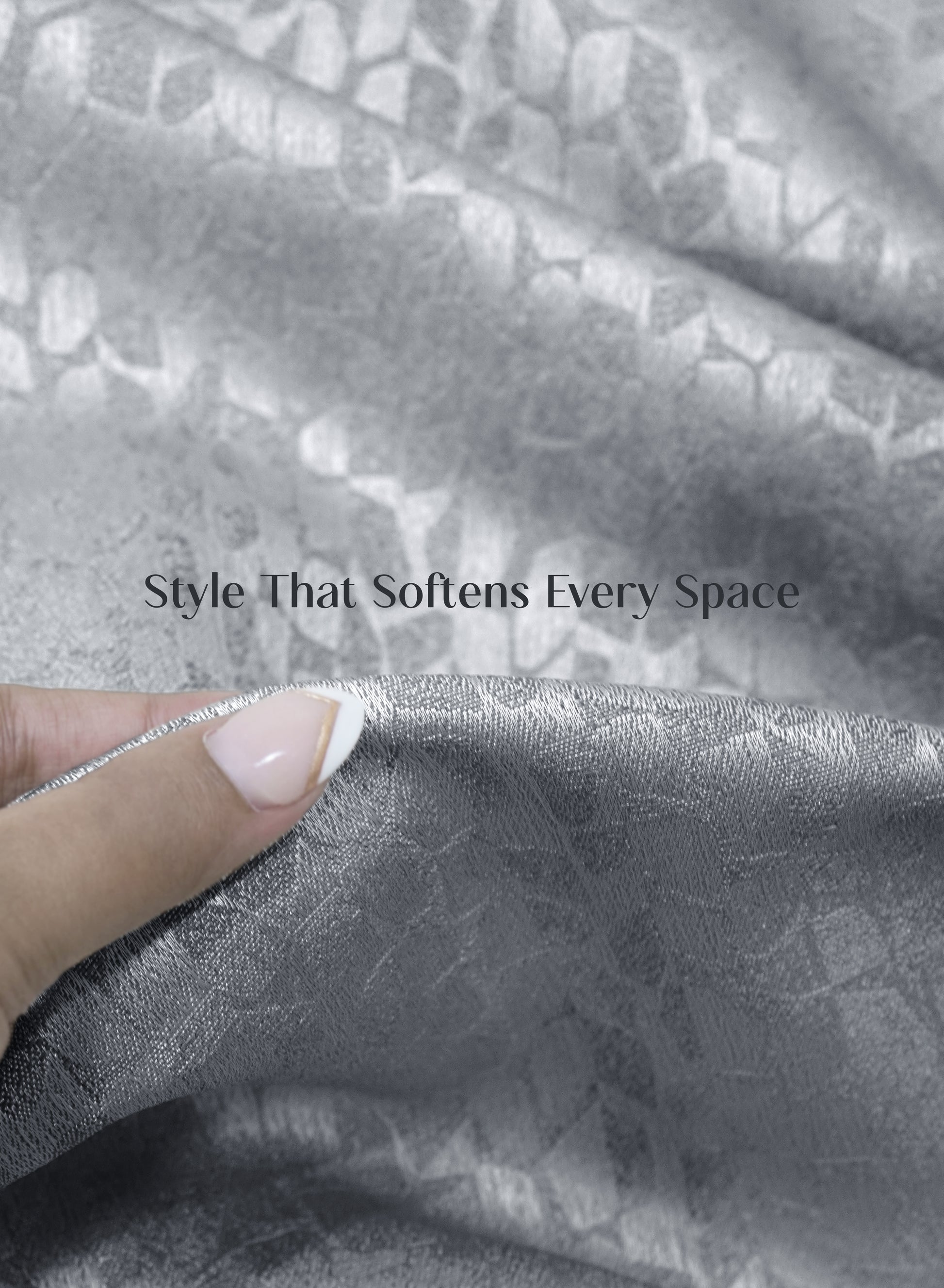 Eudora Jacquard Blackout Curtains | Pebble Jacquard Weave & Total Light Block | Dusk Gray | Set of 2 | Fully Customizable