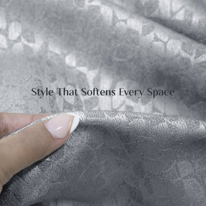 Eudora Jacquard Blackout Curtains | Pebble Jacquard Weave & Total Light Block | Dusk Gray | Set of 2 | Fully Customizable
