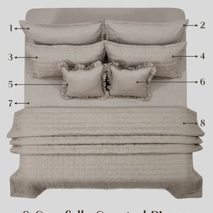 Home Crayons CloudTouch™ 8-Piece AC Bedding Set | Complete Bedroom Upgrade in One Set | Latte Crème