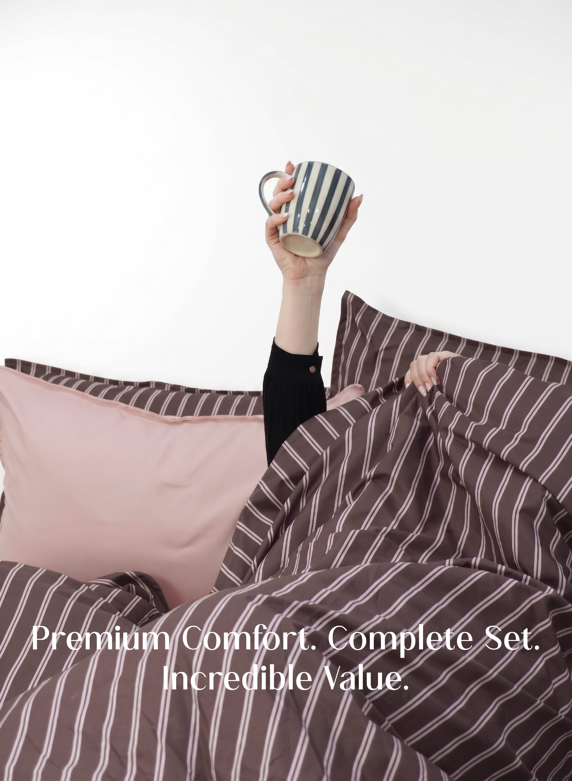 Crayonic™ 5-Piece AC Comforter Set | Signature Designer Comforter Set | Merlot