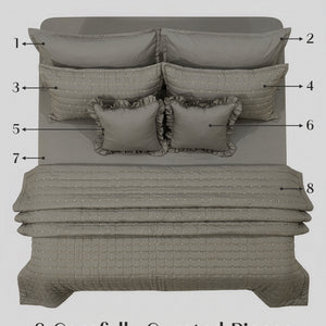 Home Crayons CloudTouch™ 8-Piece AC Bedding Set | Complete Bedroom Upgrade in One Set | Smoked Coffee