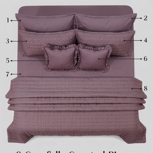 Home Crayons CloudTouch™ 8-Piece AC Bedding Set | Complete Bedroom Upgrade in One Set | Mulberry