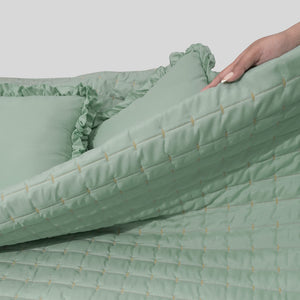 Home Crayons CloudTouch™ Comforter Set | All-Season | 33% Oversized | Includes 2 Pillow Covers & 2 Cushion Covers | Matcha Milk