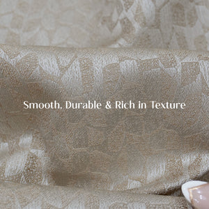 Eudora Jacquard Room Darkening Curtains | Pebble Jacquard Weave | Tan | Set of 2 | Fully Customizable
