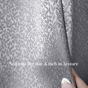 Eudora Jacquard Room Darkening Curtains | European Jacquard Weave | Feather Gray | Set of 2 | Fully Customizable
