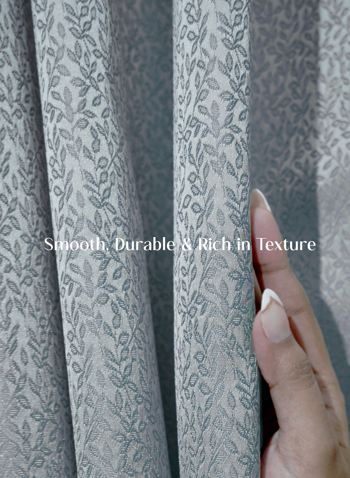 Eudora Jacquard Blackout Curtains | European Jacquard Weave & Total Light Block | Twilight Aqua | Set of 2 | Fully Customizable