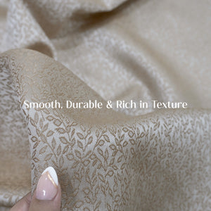 Eudora Jacquard Room Darkening Curtains | European Jacquard Weave | Tan | Set of 2 | Fully Customizable