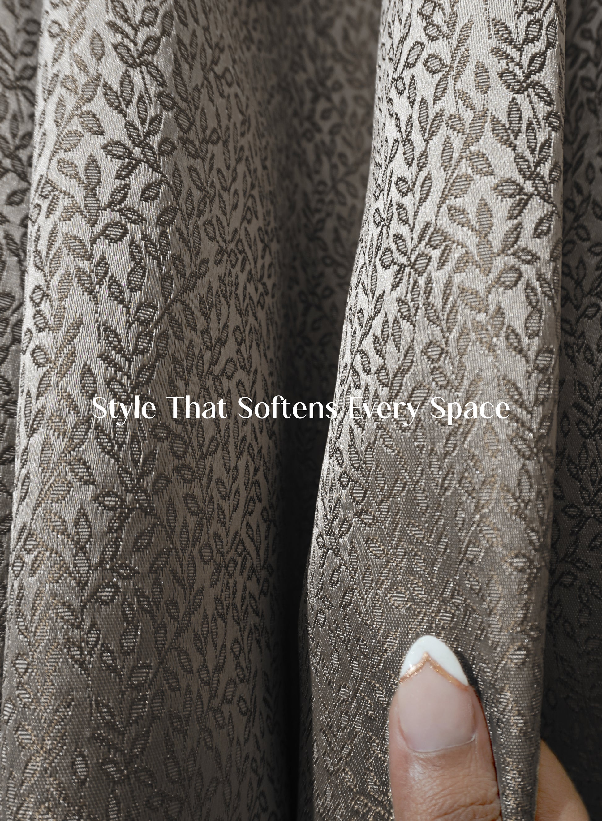 Eudora Jacquard Room Darkening Curtains | European Jacquard Weave | Café Dusk | Set of 2 | Fully Customizable