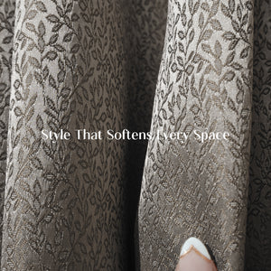 Eudora Jacquard Room Darkening Curtains | European Jacquard Weave | Café Dusk | Set of 2 | Fully Customizable