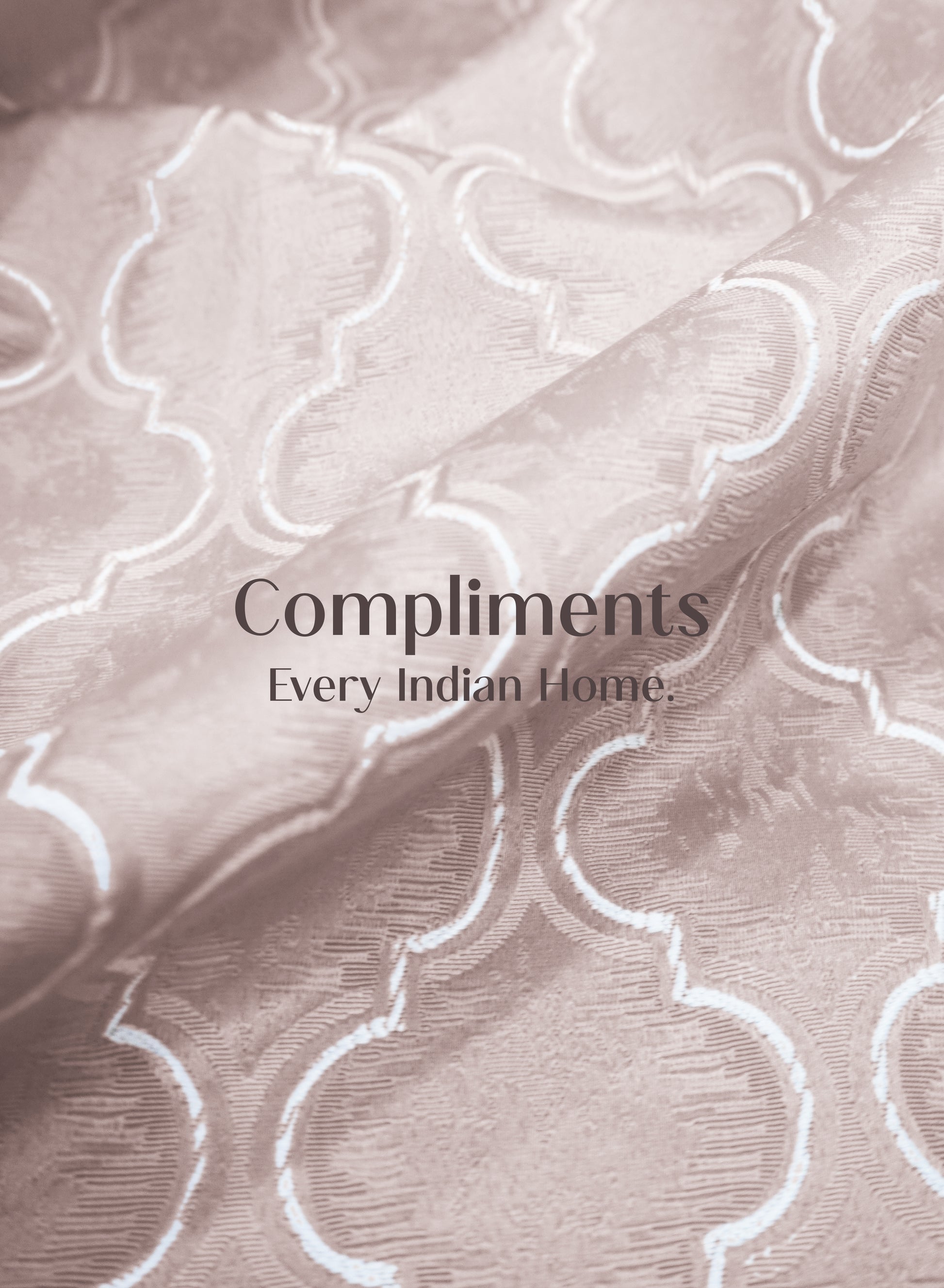 Teramo Jacquard Room Darkening Curtains | Crest Jacquard Weave | Dusky Peach | Set of 2 | Fully Customizable