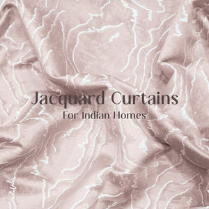 Teramo Jacquard Blackout Curtains | Drift Jacquard Weave & Total Light Block | Dusky Peach | Set of 2 | Fully Customizable