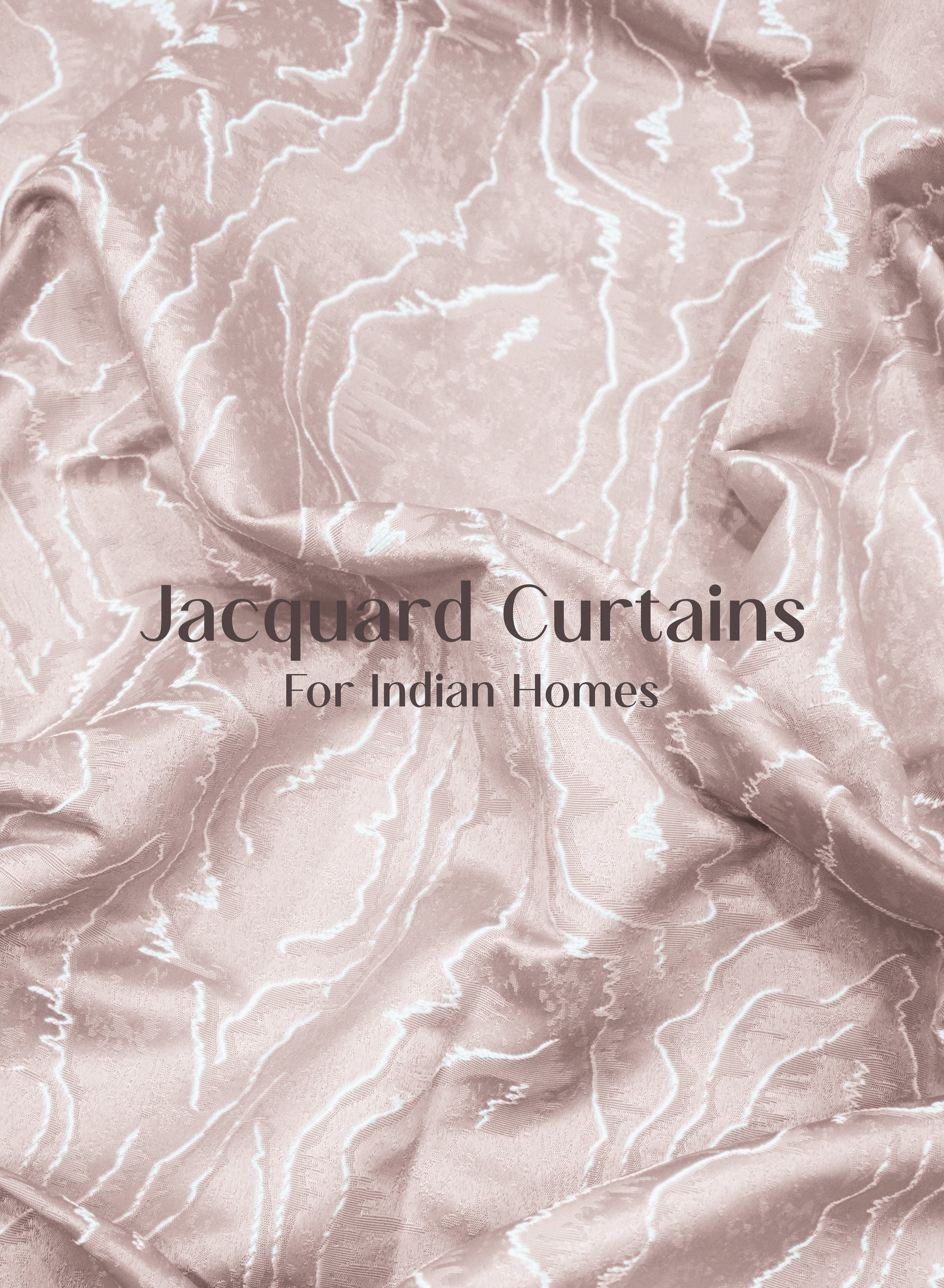 Teramo Jacquard Blackout Curtains | Drift Jacquard Weave & Total Light Block | Dusky Peach | Set of 2 | Fully Customizable