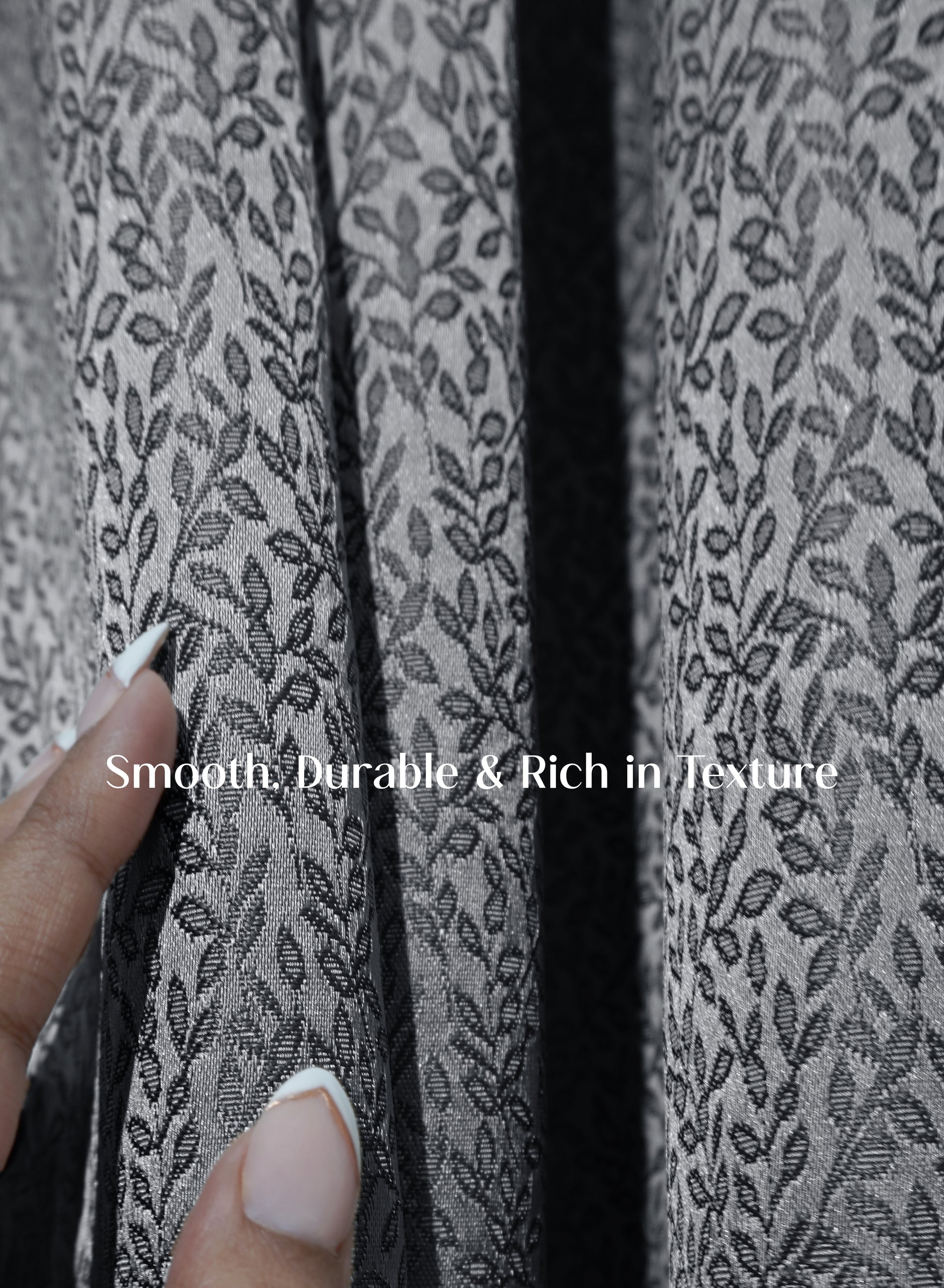 Eudora Jacquard Room Darkening Curtains | European Jacquard Weave | Dusk Gray | Set of 2 | Fully Customizable
