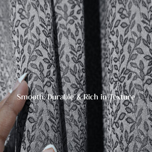 Eudora Jacquard Room Darkening Curtains | European Jacquard Weave | Dusk Gray | Set of 2 | Fully Customizable