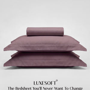 Home Crayons LuxeSoft™ Double Bedsheet Set | Oversized King | Includes 2 Pillow Covers & 2 Cushion Covers | Mulberry