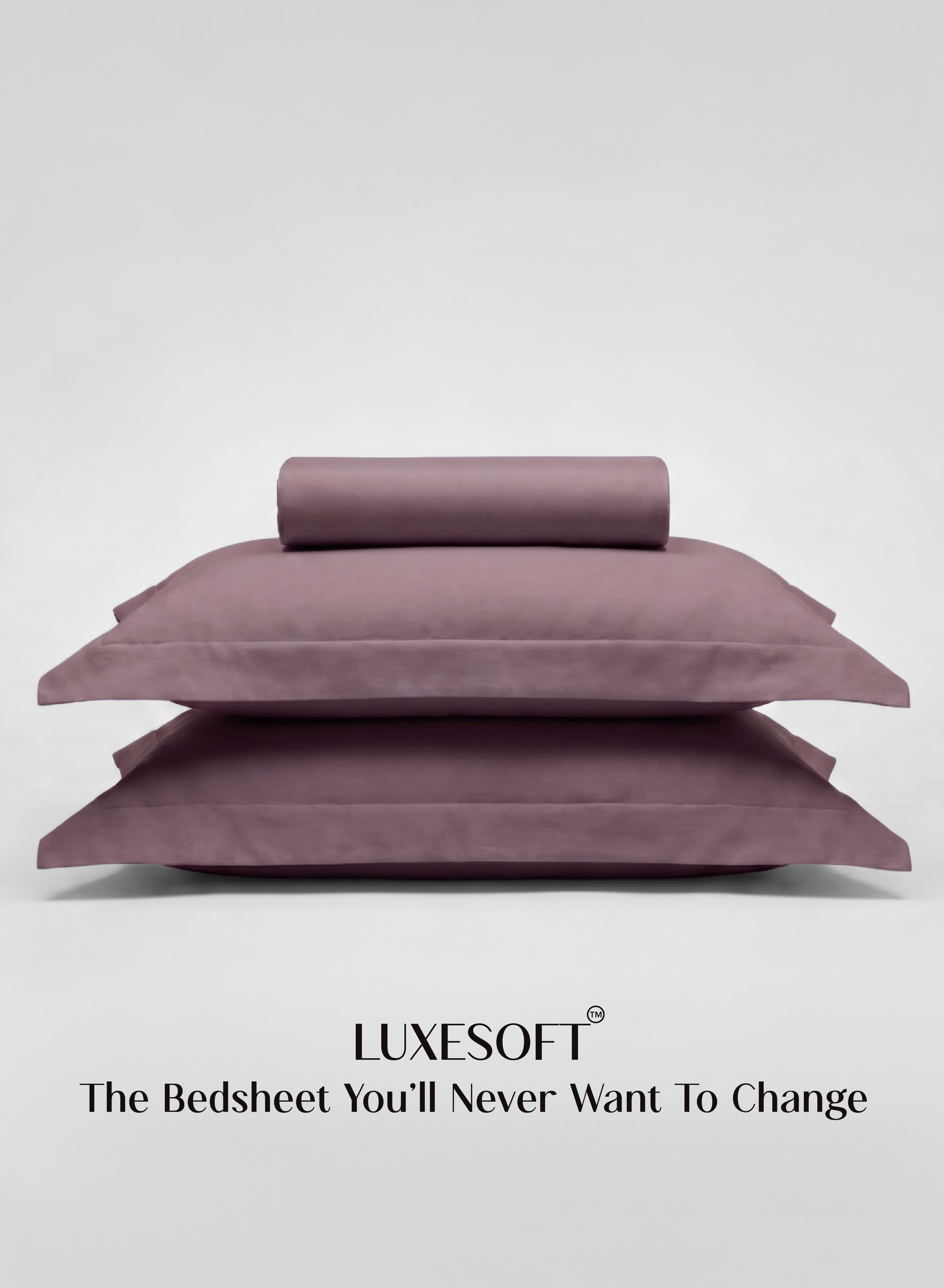 Home Crayons LuxeSoft™ Double Bedsheet Set | Oversized King | Includes 2 Pillow Covers & 2 Cushion Covers | Mulberry
