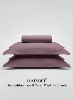 Home Crayons LuxeSoft™ Double Bedsheet Set | Oversized King | Includes 2 Pillow Covers & 2 Cushion Covers | Mulberry