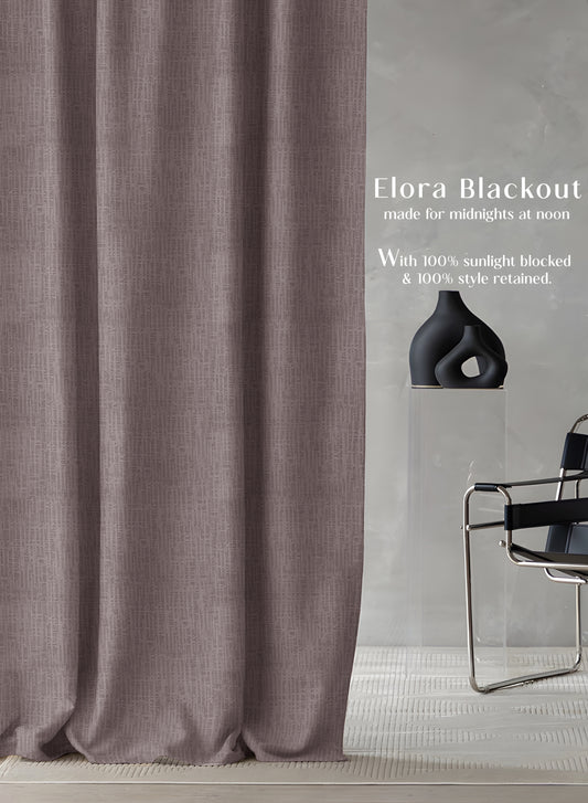 Elora Textured Blackout Curtains | Minimal Design & Total Light Block | Taupe Brown | Set of 2 | Fully Customizable