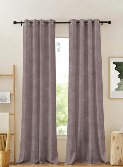 Elora Textured Blackout Curtains | Taupe Brown | Set of 2