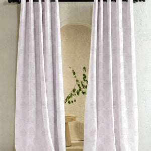 Bern Jacquard Blackout Curtains | Scenic Tree Pattern & Total Light Block | Snow White | Set of 2 | Fully Customizable